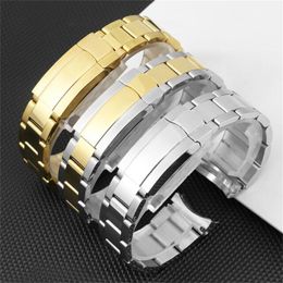 Bracelet de montre en acier inoxydable or argent 316L supérieur 17 20 21 mm Bracelet Oyster à vis solide pour RX Date-Just 41 mm Case Watch 230619
