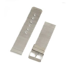 Horlogebanden dik gaas roestvrij staal jurk band band armband pin gesp zilveren mode horlogebanden Correa Reloj 22 mm Cinturino Deli22