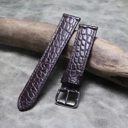 Horlogebanden dunne krokodillenleer vervanging horlogebanden alligator graan band armband 18mm 20mm 21mm 22mm donkere koffie zachte band mannen