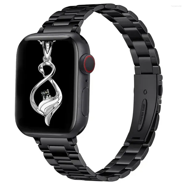 Bracelets de montre Bracelet mince pour Apple Band 40mm 41mm 38mm 44mm 45mm 49mm Bracelet en métal en acier inoxydable mince série Iwatch SE 8 7 6 3 Ultra