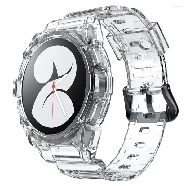 Bracelets de montre Bracelet transparent étui pour Samsung Galaxy 5 4 40mm 44mm Bracelet de sport en Silicone Bracelet souple clair bracelets de montre accessoires