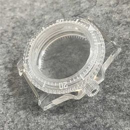 Bandas de reloj marco giratorio unidireccional 40 mm Sub -plástico Capítulo transparente para piezas y accesorios de reparación NH35 y NH36 Q240510