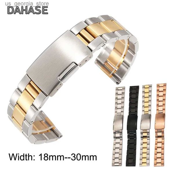Bracelets de montre universels 18mm 20mm 22mm 24mm 26mm 28mm 30mm solide classique bracelet en acier inoxydable bracelet en métal ceinture OL3Z avec broches Y240321