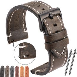Bracelets de montre Vintage en cuir véritable bracelet de montre 7 couleurs bracelet 18mm 20mm 22mm 24mm femmes hommes peau de vache Smart Band ceinture accessoires 230821