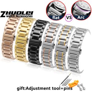 Bracelets de montre bracelet de montre Pour tout bracelet de marque en acier inoxydable 14 15 16 17 18 19 20 21 22 23 24mm avec bracelet incurvé accessoires bandes 230411