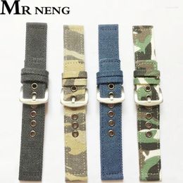 Horlogebanden Horlogeband 18 20mm 22mm 24mm Canvas Camouflage Band Strap Voor Mannen Vrouwen Horloges Armband accessoires Pols Riem