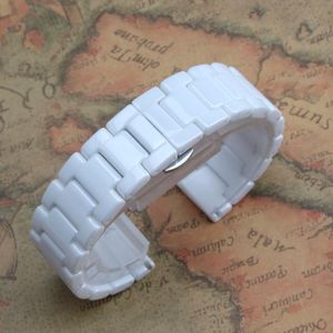 Bracelets de montres Bracelets de montres 12mm 14mm 16mm 18mm 20mm 22mm Blanc Bracelet en céramique pure Bracelets Ladys Ceinture Mode Accessoires lumineux