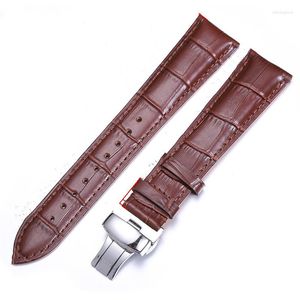 Bracelets de montre Bracelet en cuir imperméable et résistant à la transpiration Accessoires en cuir de vachette double face