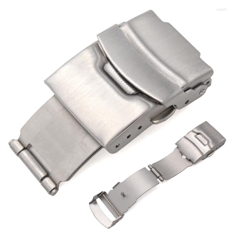 Watch Bands Wholesale 10pcs/set Stainless Steel Watchband Buckle 18 20 22 24mm Men Strap Silver Brushed Insurance Deployment Clasp