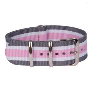 Bekijk banden groothandel 22 mm multi -kleuren grijs/wit/roze sportstof nylon horlogebands riem accessoires buckle riem 22 mm