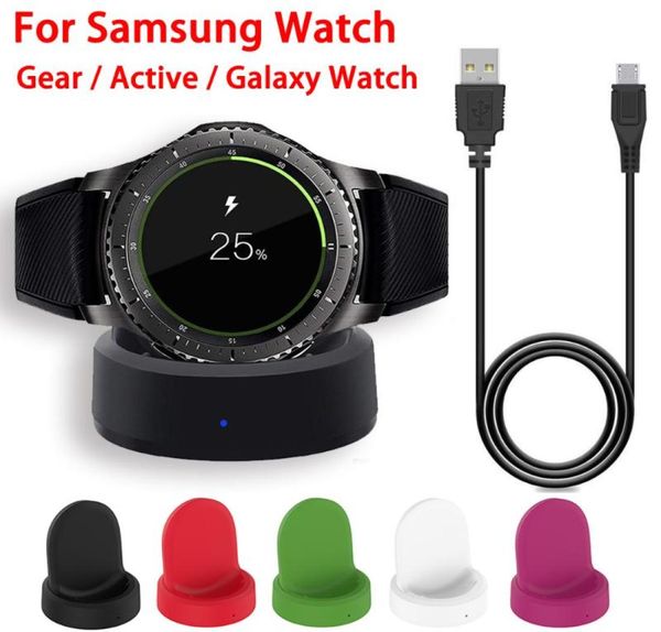 Bandas de reloj Base de cargador rápido inalámbrico para Galaxy 46 mm42mm Cable de carga Gear S3S2 Active2513316