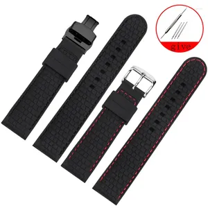 Horlogebanden YOPO geselecteerde kwaliteit siliconen UniversalInterface horlogeband zwart waterdicht rubber naaldgesp accessoires polsband