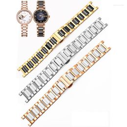 Bracelets de montre YOPO Substitut Notch Finesteel Céramique Papillon Boucle Bracelet De Montre Pour Hommes Et Femmes Accessoires Polyvalents12 14 16 18mm