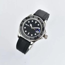 Watch Box Mens horloges 40 mm automatisch roestvrijstalen blauw zwart keramische saffier polshorloges mechanisch horloge super lichtgevende montre de luxe