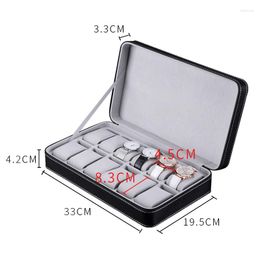 Bekijk dozen 10-bits PU lederen ritszaging Luxury Display Gift Box Storage Organizer Strap Designer