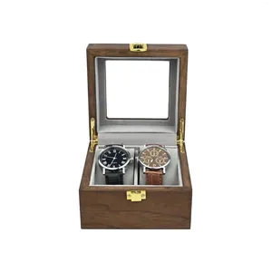 Horloge Dozen 2/3/6/10/12 Grids Houten Doos Zwarte Walnoot Case Houder Organizer Opslag voor Mannen Horloges Sieraden Display