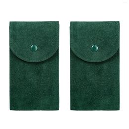 Boîtes de montre 2 pcs hommes perle polaire sac bijoux pochette de rangement valise bracelet perlé flanelle homme boîte