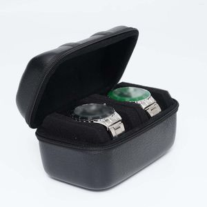 Watch Boxes 2 Slots Roll Travel Case Storage Box Organisateur pour l'affichage à la maison