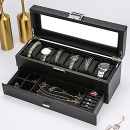 Bekijk dozen 2-laags Men Men Women Box Display Case Organisator Sieraden opslag kettingen