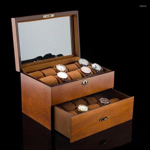 Bekijk dozen 20 Slots Wood Organizer met Lock Case Storage Box Display Solid Holder voor mannen