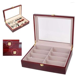 Bekijk dozen 2022 Red Watches Box Jewelry Case bril opslag zonnebril display organisator armband geschenkhouder