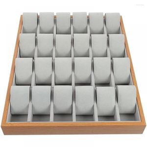 Bekijk dozen 24 Epitope houten peer graan opbergdoos polshorloge display organisator houder kussens cadeaubanje verkooppaneel