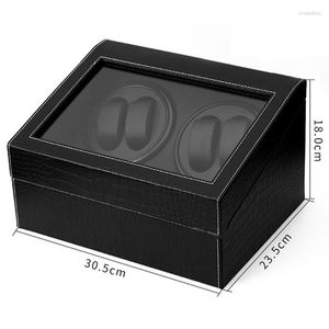 Boîtes à montres 3 Design 4 6 Boîte à remontoir BOIS pour montres MÉCANIQUES automatiques