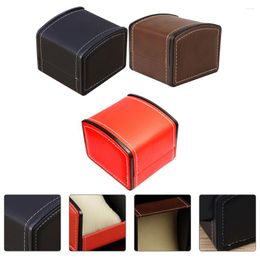 Mira las cajas 3 PCS Jewelry Box Beat Contenedor de contenedores de contenedores PU Organizador de PU