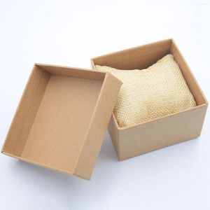 Bekijk dozen 4 stuks Kraft opbergdoos voor mannen en vrouwen beschermen een single juwelen display Showcase Case Holder