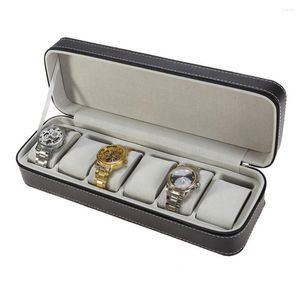 Bekijk dozen 40% 6-grid Faux Leather Box Sieraden Bracelet Storage Organizer Displayhouder