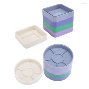 Boîtes de montre 5 couches rondes/carrées pièces de boîte en plastique mallette de rangement à vis outil de réparation accessoire conteneur organisateur pour horloger