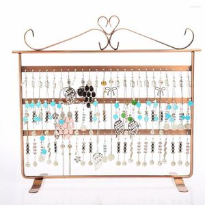 Bekijk dozen 72 Gaten oorbellen/ketting/oorbuien Sieraden Displayhouder Standhowcase Showcase Metalen Organizer Rack Flat Earring