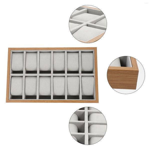 Cajas de reloj, caja organizadora Para hombre, soporte de joyería de madera, soporte Para hombre, bandeja de colección de 12 contenedores, Caja Para Relojes