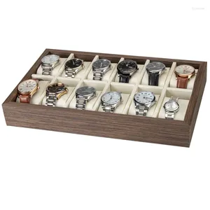 Horlogedozen Opbergdoos Houten organizer voor heren 12 slots Mechanische polshorloges Lade Display Collectieaccessoires