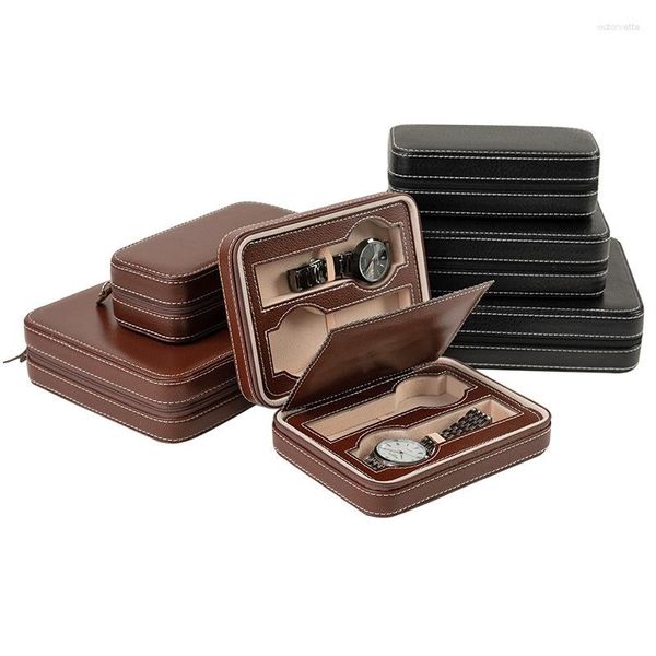 Watch Boxes Case 2-position 4-position 8-position PU Leather Portable Storage Zipper Bag