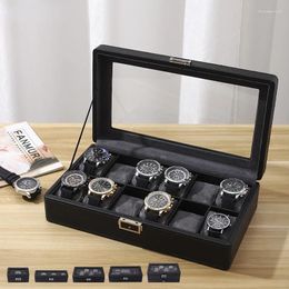 Boîtes à montres avec motif litchi, plusieurs Styles et personnalisation personnalisée des Positions, boîte à bijoux avec Logo