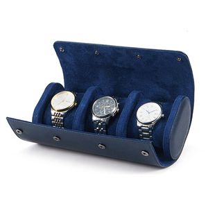 Horloge Dozen Cases 1 2 3 Slots Roll Reizen Draagbare Vintage Lederen Display Opbergdoos met Ingeschoven Organizer Drop 230725
