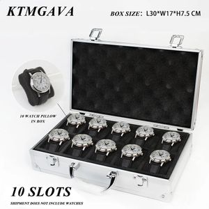 Boîtes à montres 10 ceintures de luxe de qualité supérieure, boîte de montre en alliage d'aluminium, modèle de produit, boîte de rangement d'horloge, boîte de collection, coffrets cadeaux d'affichage 231116
