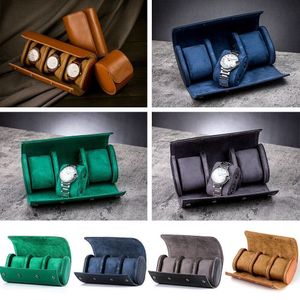 Watch Boxes Cases 123 Slot Travel Watch Opbergdoos Portable Vintage Watch Roll Display Case 230619