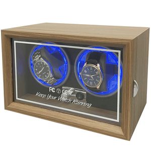 Watch Boxes Cases 2 Watch Winder Box Automatische USB-voeding Luxe houten horlogebox Geschikt voor mechanische horloges Stil draaien Elektrische motorboxen 230704