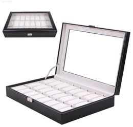 Boîtes de montre Cases 2024 Slots Trave PU En cuir Display Box Double Deck Rangement Case Organisateur Classic Holder Pad Cushion Affichage J24172284