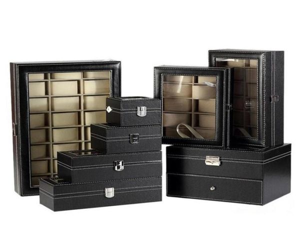 Boîtes à montres Cas 261012 Slots Pu Cuir Montre Boîte De Rangement Organisateur Mécanique Mens Présentoir Cas Bijoux Coffrets Cadeaux C2192156