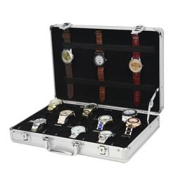 Watch Boxes Cases 6/10/12/24 slot aluminiumlegering display watch box organizer sieraden opbergdoos transparant watch bracket box caja para renojes 230718