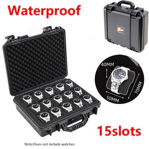 Watch Boxes Cases 6/15 Slot Abs Plastic Watch Case Portable Waterproof Watch Case Is Used To Store Watches Tool Box 230807