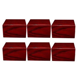 Bekijk dozen Cases 6 Pack houten doos luxe polshorloge collectie premium houten wijn rode kleur huisreizen showcase