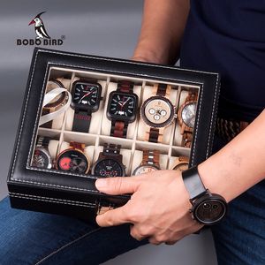 Boîtes à montres BOBO BIRD similicuir montre-bracelet présentoir organisateur boîte de rangement support de montre vitrine de bijoux saat kutusu 230214