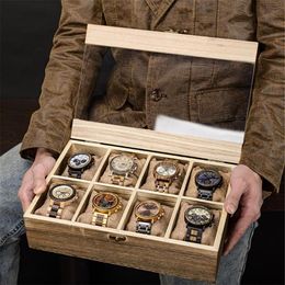 Boîtes de montres Coffrets Boîte BOBO BIRD Organisateur en bois Rangement Horloge Accessoires Bijoux Placement Bracelets Étui avec oreillers sans 283O