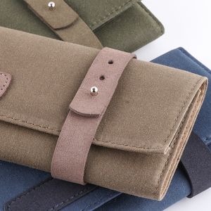 Horlogedozen Cases Canvas Nylon Oil Wax Watch Pouch Bag Gereedschap Watch Case Holder Organizer Draagbare Militaire Horloges Sieraden Display 007 Waterdicht 230215