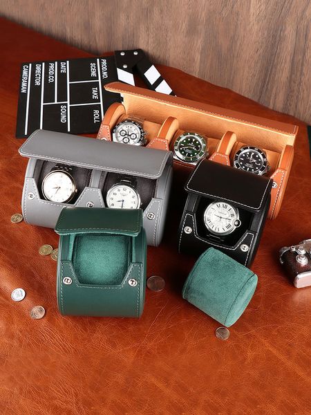 Boîtes de montres Driklux luxe en cuir véritable montre rouleau montre boîte de rangement voyage montre étui cadeau boîte montre pochette 230215