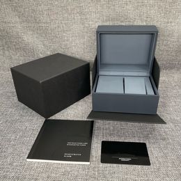 Cajas de reloj Estuches Proveedor de fábrica Outlet Etiqueta original Caja de reloj azul Estuches de regalo de marca de lujo con folleto y puede personalizar 230302